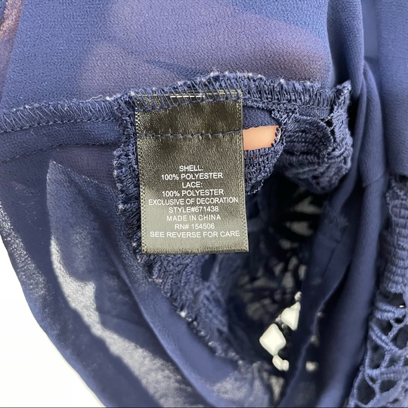 CURATIONS Boho Embroidered Lace Tunic with Balloon 3/4 Sleeves XL - Picture 8 of 9